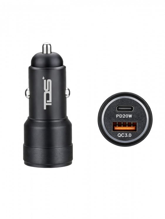 Зарядка в прикуриватель с кабелем Type-C PD/QC 3.0 TDS TS-CAU55